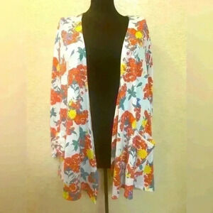 LuLaRoe Small Floral Caroline Kimono open Front Cardigan Sweater‎